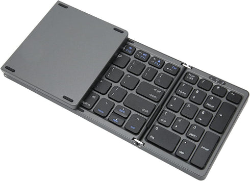Luqeeg Foldable Bluetooth Keyboard, 81 Keys Pocket Keyboard, Rechargeable Full Size Slim Keyboard for Windows Tablet PC
