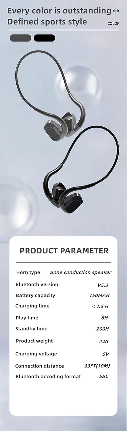 GZCRDZ Headset IPX8 Swimming Headset 32GB MP3 Bone Conduction Wireless Bluetooth Waterproof Outdoor Fitness Memory