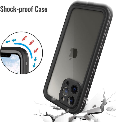 iPhone 13 Pro Case, Waterproof & Shockproof Full Protection, IP68, 6.1 Inch, Black