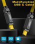 Poyiccot USB C to USB C Cable 3ft, 140W Fast Charging Cable, 20Gbps with LED Light, 8K@60Hz for MacBook Pro, Galaxy S23
