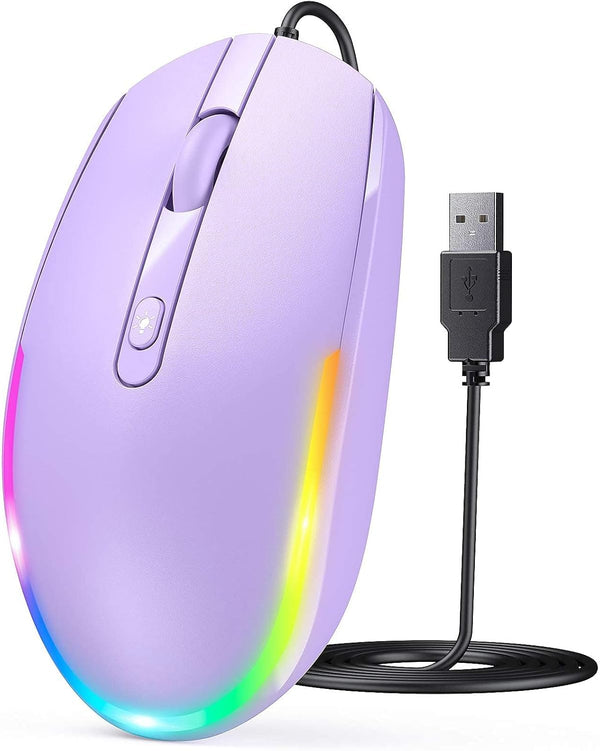 seenda Wired Mouse - USB Computer Mice Wired with RGB Backlit Optical LED