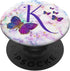 Purple Butterfly Letter K Initial Personalized Monogram PopSockets Adhesive PopGrip