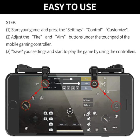 Z108 Mobile Gaming Controller, Compatible with PUBG Mobile/Fortnite/Call of Duty, Sensitive L1R1 Trigger for Android &