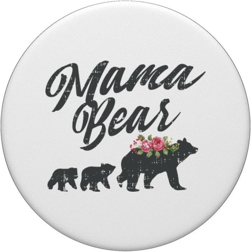 Mama Bear Family Cute Floral Gift for Mothers Day PopSockets Swappable PopGrip