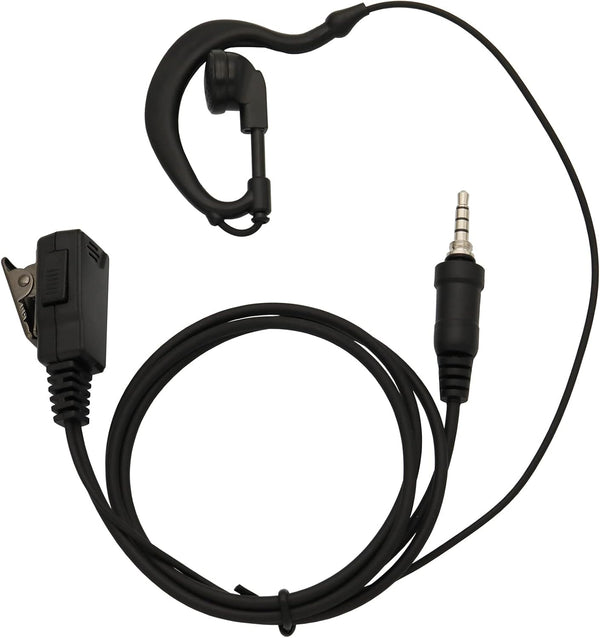 G-Shape Clip Ear Earpiece Headset with PTT Button & Mic for Yaesu Vertex VX-6R 7R 6E 7E Icom IC-4300L