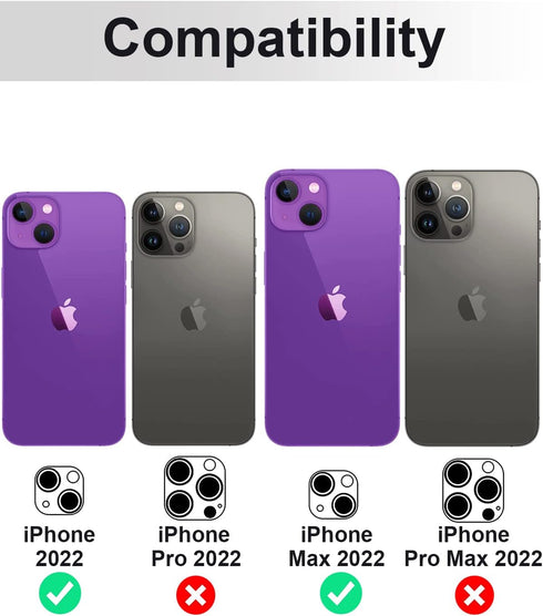 [3 Pack Compatible for iPhone 14 Plus & iPhone 14 Camera Lens Protector 9H Tempered Glass, Anti-Scratch, Ultra HD, Case Friendly Camera Covers for iPhone 14 6.1" and iPhone 14 Plus 6.7"