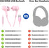 USB Headphone for PC Laptop Magnetic 2.3M Wired Earbuds Computer Headset with Microphone Control Mute Mic Noise Canceling in-Ear Eartips Corded Earphone for MacBook Pro Office Work School Zoom Travel