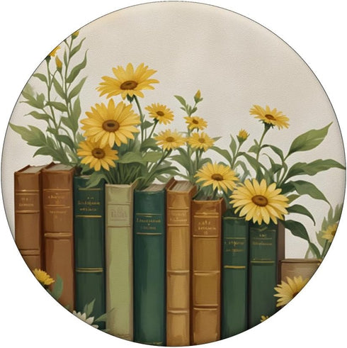 Cute Floral Bookish Sunflowers Flower Theme PopSockets Standard PopGrip