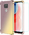 Clear Gradient Slim TPU Case for Motorola Moto G Play 2021 with Tempered Glass Screen Protector (Black/Gold)