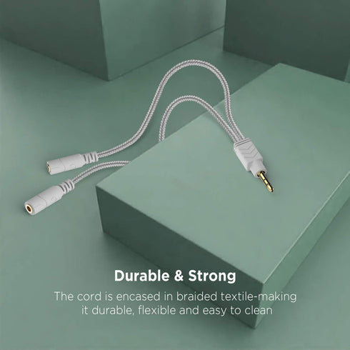 DUKABEL Headphone Splitter, AUX Splitter Cable for Headset, 3.5mm 2-Way Audio Splitter Y Cable for Headphones, Speakers