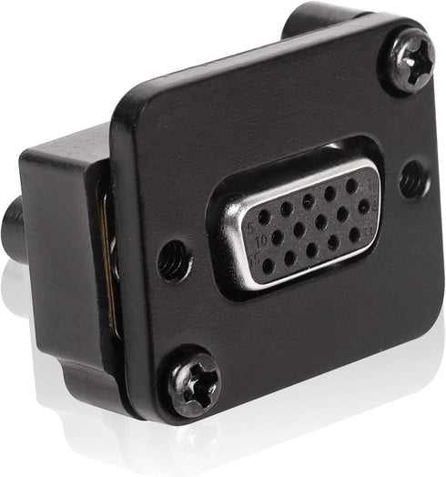 QIANRENON DB15 Panel Mount VGA Female to Female Connector, 3 Row 15 Hole Coupler, Transmits 1080P Analog Video Signal