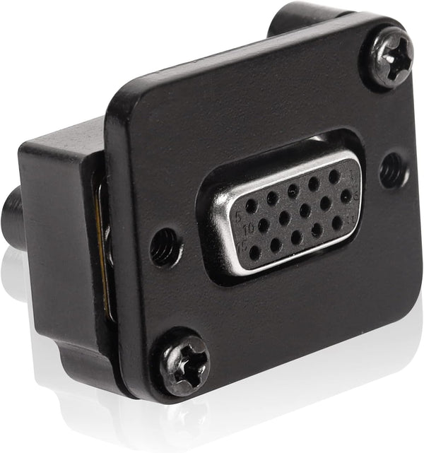 QIANRENON DB15 Panel Mount VGA Female to Female Connector, 3 Row 15 Hole Coupler, Transmits 1080P Analog Video Signal