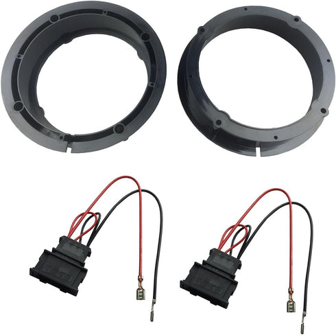 VW Golf IV Passat Speakers Adapter Kit with Wiring Harness, 165mm 6.5" Speaker Spacer Rings