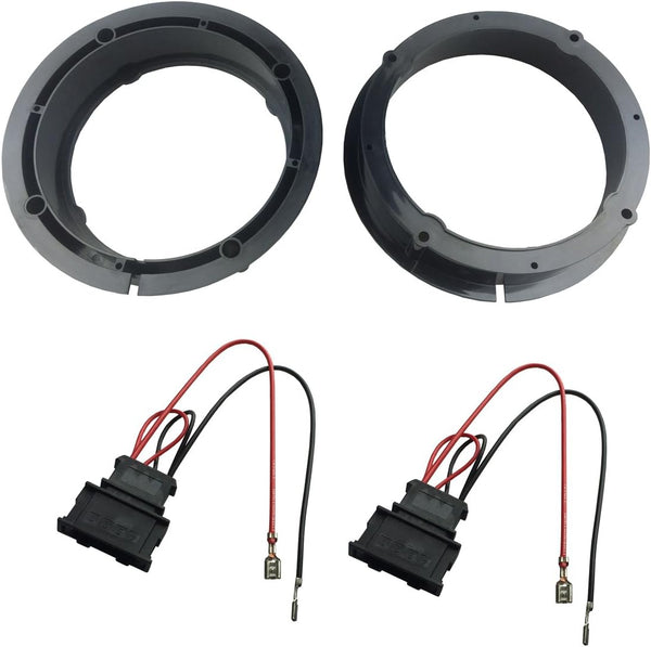 VW Golf IV Passat Speakers Adapter Kit with Wiring Harness, 165mm 6.5" Speaker Spacer Rings