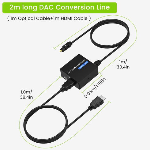 Tihokile 192KHz Optical/Toslink+3.5mm Speaker/Soundbar/Headset ARC Audio Extractor, HDMI ARC to Optical Converter, ARC