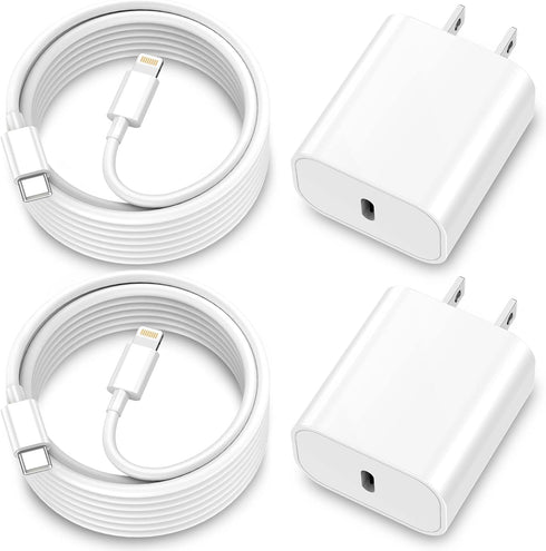 MFi Certified iPhone Charger Fast Charging, USB C Wall Charger with 2Pack 6FT USB C to Lightning Cable