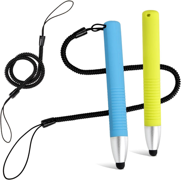 2pcs Kid-Friendly Stylus Pens for Touch Screens, Capacitive Pen with Spring Cord, Children's Crayon Stylus