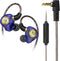 FEDAI X1 Wired Earphones with Microphone - Comfortable IEMs, 3.5mm Plug for PC, Mobile, Sports, Running (Blue)