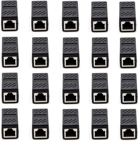 RJ45 Couplers, in Line Coupler Cat5 Cat5e Cat6 Cat7 Ethernet Cable Extender Adapter (20 Pack)