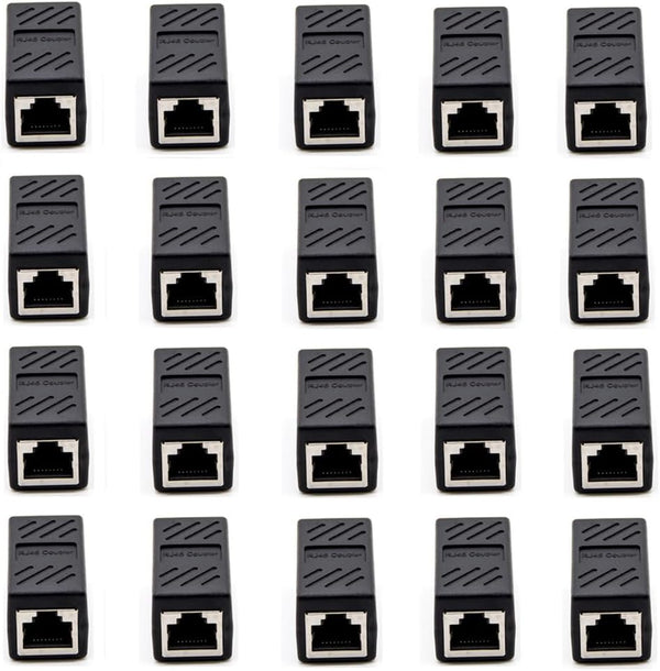 RJ45 Couplers, in Line Coupler Cat5 Cat5e Cat6 Cat7 Ethernet Cable Extender Adapter (20 Pack)