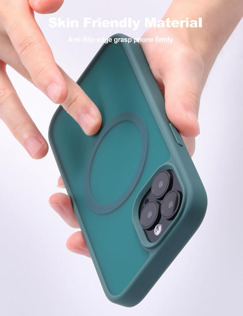 Tigowos Shockproof Case for iPhone 15 Pro Max - Matte Skin Feeling, 10FT Drop Resistant, Turquoise Green