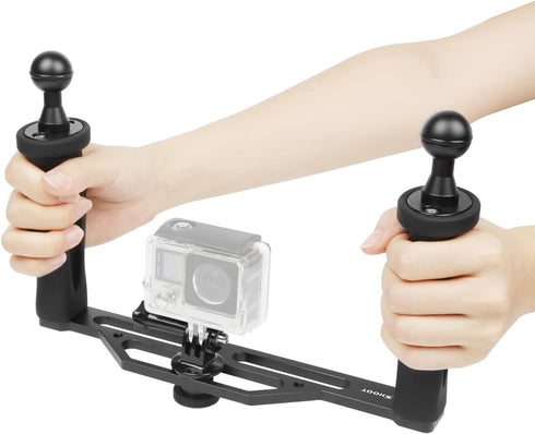 Shoot Aluminium Alloy Handheld Stabilizer Tray Handle Grip for Hero Cameras and LED Video Lights