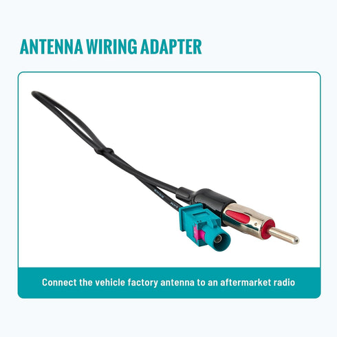 Stereo Radio Wire Harness with Antenna Adapter for BMW, Volkswagen, Mercedes-Benz Aftermarket Radio Connector