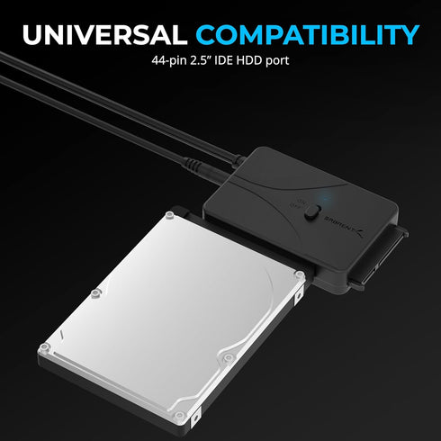 SABRENT USB Type-C to SSD/SATA/IDE Hard Drive Converter, 2.5/3.5/5.25-INCH with UL Power Supply & LED Activity Lights