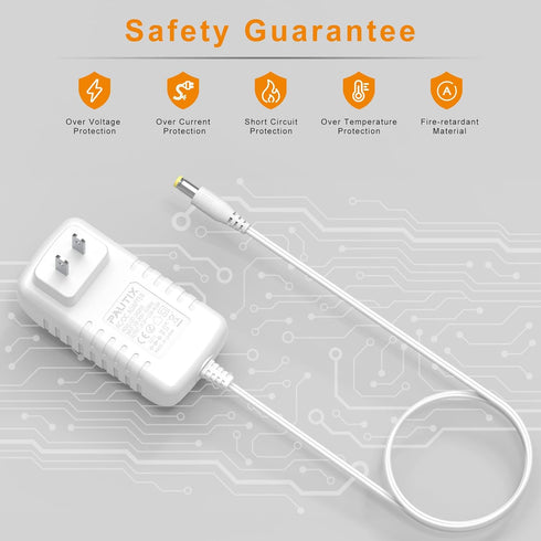 PAUTIX 24V DC Power Supply Adapter 2A 48W AC to DC Converter with 5.5 x 2.1mm US Plug for LED Strip, CCTV
