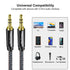 Yeung Qee 1.5ft, 3.5mm 3.5mm (1.5FT) Aux Cord Aux Cable - Nylon Braided Audio Cable Male to Male AUX Cord Compatible
