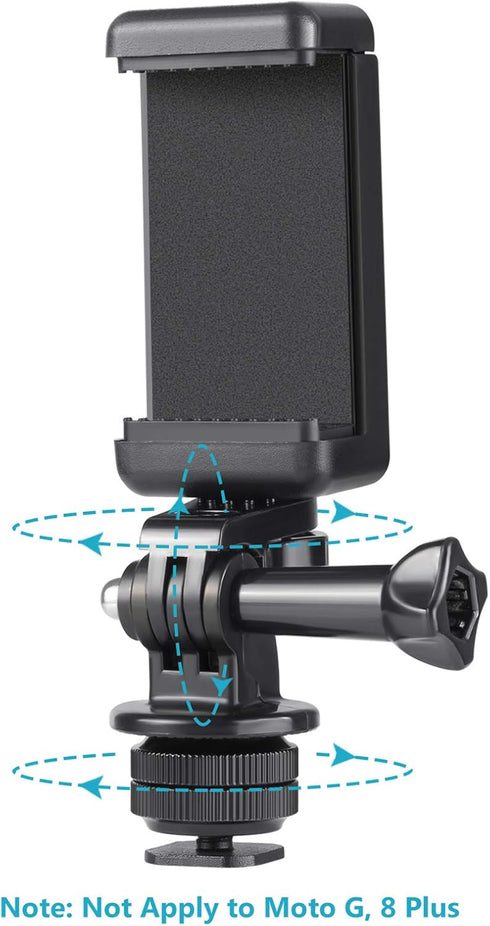 NEEWER Phone Holder / Hot Shoe Mount Adapter Kit for GoPro Hero, DJI OSMO, iPhone13 Pro Max, DSLR