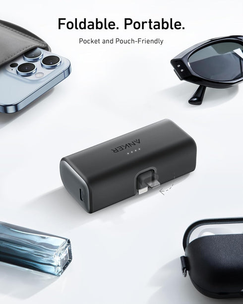 Anker 5,000mAh 12W, 14/13/12 Nano Portable Charger for iPhone, with Built-in MFi Certified Lightning Connector, Power