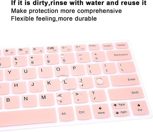 English Silicone Keyboard Cover for Lenovo Yoga C940/C740 14", Yoga 930/920 13.9", Flex 14, Pink