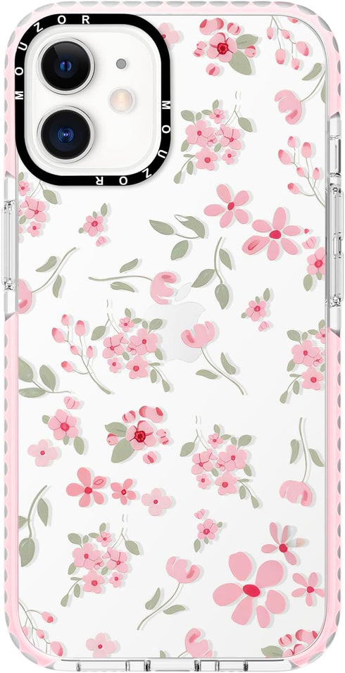 Mouzor Cute Flowers Phone Case Compatible with iPhone 12, Cherry Blossom iPhone 12