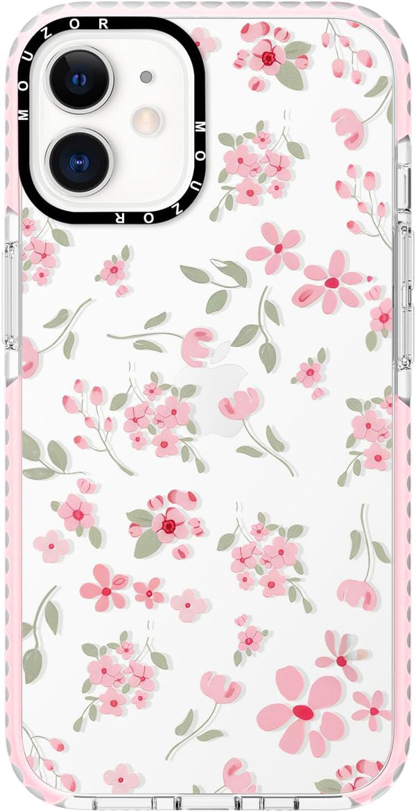 Mouzor Cute Flowers Phone Case Compatible with iPhone 12, Cherry Blossom iPhone 12