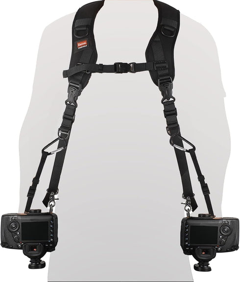 ztowoto Double Shoulder Camera Strap Harness, Quick Release Adjustable Tether Strap for DSLR SLR