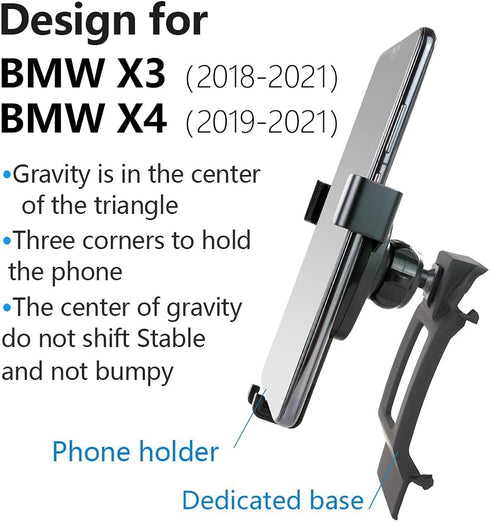 LUNQIN 2018-2021 X3 sDrive30i xDrive30i M40i 2019-2021 X4 G01 G02 Car Phone Holder for BMW SUV BMW Auto Accessories