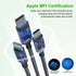 Multi 5 in 1 Universal USB Fast Charging Cable, 1.8M/6FT Nylon Braided Sync Charger Cord for Android/iPhone