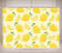 CORFOTO 7x5ft Summer Fabric Lemon Pattern Backdrop Yellow Lemons Slices Green Leaves Citrus Pattern Photography