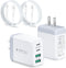 USB C Fast Charger for iPhone 15/15 Pro Max, 2 Pack 40W 4-Port USB C Charger Block Power Adapter with 6ft USB C Cable