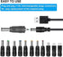 GutReise Universal 12V Car Charger (Max 10A) + 5V DC Power Cable with 11 Connectors for Various Devices
