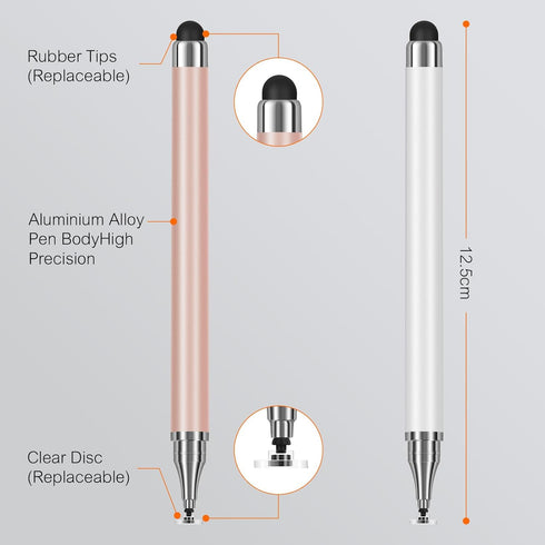Isvo 3-Pack 2-in-1 Tablets Stylus Pen for All Touchscreen with Precision Disc Tip, Universal Stylus Compatible