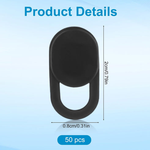 Goktvai 50pcs Laptop Camera Covers, Black Ultra-Thin Front Webcam Privacy Phone Camera Cover Slide Webcam Protects Your
