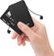 Smallest Portable Charger with Built-in Cables, 6000mAh Ultra Slim Power Bank, Lightweight USB C Phone Charger, Black