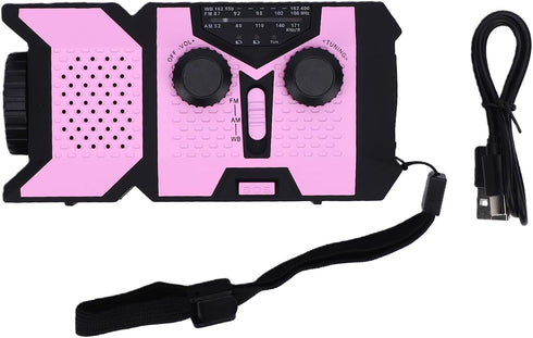 Walfront Emergency Weather Radio AM FM WB Rechargeable Solar Hand Crank Power Bank