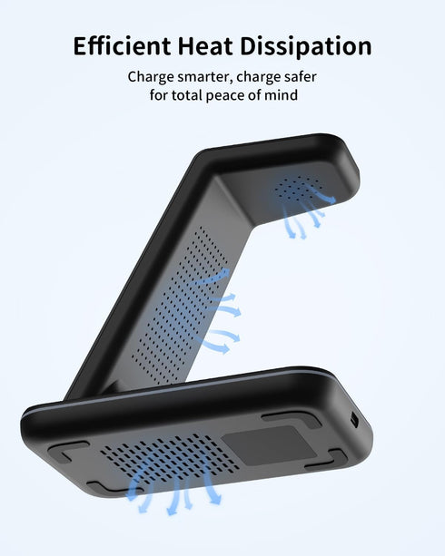 JoyGeek 3 in 1 Wireless Charger for Samsung & Android: Charging Station for Galaxy Watch 7 Pro/4/3, Phone Charger for