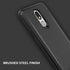 TJS Phone Case Compatible with LG Stylo 5, Hybrid Shockproof Metallic Brush Finish Hard Inner Layer (Black)