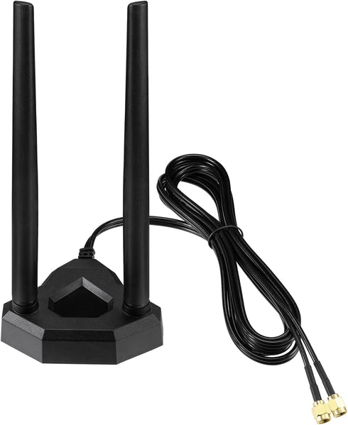 Eightwood Dual Band WiFi Antenna 2.4GHz 5GHz RP-SMA with 6.5ft Extension Cable for PC Desktop, PCIe WiFi Card