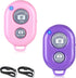 2 Pack Wireless Camera Remote Control for iPhone & Android Phones, Clicker for Photos & Videos - Pink & Purple