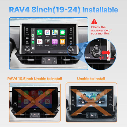 FICS Phone Holder for 8" Monitor Compatible with Toyota RAV4 (RAV4 19~24)